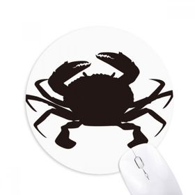 Dıythinker Siyah Yengeç Desenli Deniz Organizması Baskılı Yuvarlak Kaymaz Kauçuk Mouse Pad