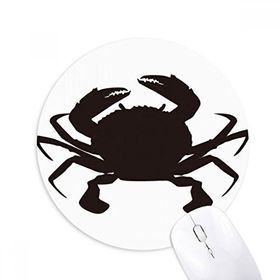Dıythinker Siyah Yengeç Desenli Deniz Organizması Baskılı Yuvarlak Kaymaz Kauçuk Mouse Pad