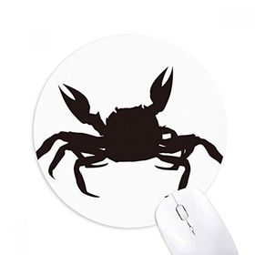 Dıythinker Siyah Yengeç İllastrate Deniz Organizması Baskılı Yuvarlak Kaymaz Kauçuk Mouse Pad