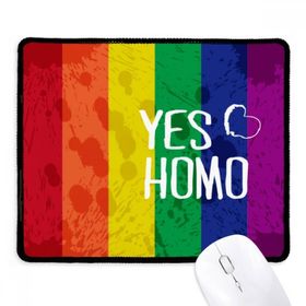 Dıythinker Siyah Yes Homo LGBT Gökkuşağı Aşk Kaymaz Fare Altlığı