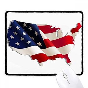 Dıythinker Siyah Yıldızlar ve Çizgiler Amerika Bayrağı Haritası Kaymaz Fare Altlığı