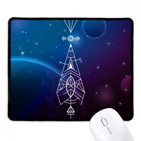 Dıythinker Siyah Yıldızlı Gökyüzü Geometri Uzaylı Totem Kaymaz Fare Altlığı