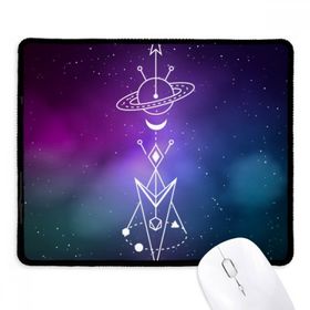 Dıythinker Siyah Yıldızlı Gökyüzü Uzaylı Totem Desenli Kaymaz Fare Altlığı