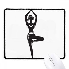 Dıythinker Siyah Yoga Kız Standı Silüeti Kaymaz Fare Altlığı