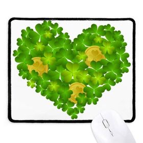 Dıythinker Siyah Yonca Kalp İrlanda St.Patrick's Day Kaymaz Fare Altlığı