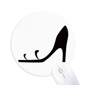 Dıythinker Siyah Yüksek Topuklu Basit Grafik Silüeti Baskılı Yuvarlak Kaymaz Kauçuk Mouse Pad
