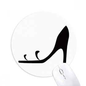 Dıythinker Siyah Yüksek Topuklu Basit Grafik Silüeti Baskılı Yuvarlak Kaymaz Kauçuk Mouse Pad