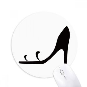 Dıythinker Siyah Yüksek Topuklu Basit Grafik Silüeti Baskılı Yuvarlak Kaymaz Kauçuk Mouse Pad
