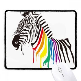 Dıythinker Siyah Zebra LGBT Gökkuşağı Renkli Desen Kaymaz Fare Altlığı