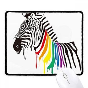 Dıythinker Siyah Zebra LGBT Gökkuşağı Renkli Desen Kaymaz Fare Altlığı