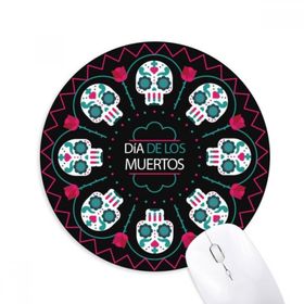 Dıythinker Skull Rose Happy The Day Of The Dead Baskılı Yuvarlak Kaymaz Kauçuk Mouse Pad