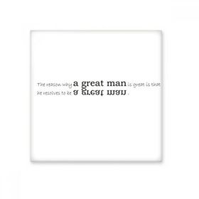Dıythinker Slogan the Reason Why a Great Man is That He Resolves To Be a Great Man Seramik Bisque Fayans 10x10 cm Seramik Karo