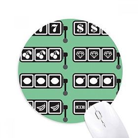 Dıythinker Slot Makinesi Kazanan Desen İllüstrasyon Baskılı Yuvarlak Kaymaz Kauçuk Mouse Pad