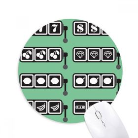 Dıythinker Slot Makinesi Kazanan Desen İllüstrasyon Baskılı Yuvarlak Kaymaz Kauçuk Mouse Pad