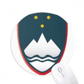 Dıythinker Slovenya Ulusal Amblem Ülke Baskılı Yuvarlak Kaymaz Kauçuk Mouse Pad