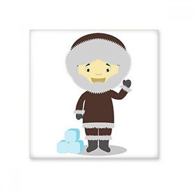 Dıythinker Soğuk Ceket Greenland Çizgi Film 15x15 cm Seramik Karo