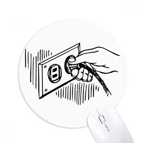 Dıythinker Soket Fişi Desenli Devre Diyagramı Baskılı Yuvarlak Kaymaz Kauçuk Mouse Pad