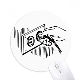 Dıythinker Soket Fişi Desenli Devre Diyagramı Baskılı Yuvarlak Kaymaz Kauçuk Mouse Pad