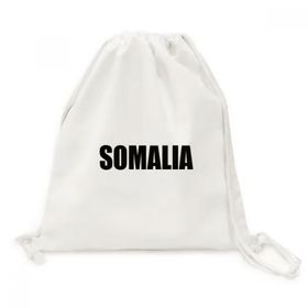 Dıythinker Somalia Ülke Adı Siyah Kanvas İpli Sırt Çantası