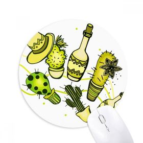 Dıythinker Sombrero Meksika Çöl Kaktüs Meksika Baskılı Yuvarlak Kaymaz Kauçuk Mouse Pad