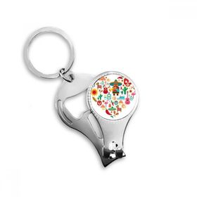 Dıythinker Sombrero Suger Skull Meksika Flamingo Anahtarlık