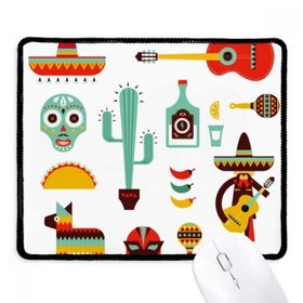 Dıythinker Sombrero Tequila Gitar Chili Meksika Elment Kaymaz Siyah Başlıklı Kenarlar Mouse Pad