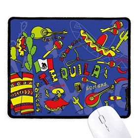 Dıythinker Sombrero Tequila Gitar Chili Meksika Elment Kaymaz Siyah Başlıklı Kenarlar Mouse Pad