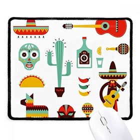 Dıythinker Sombrero Tequila Gitar Chili Meksika Elment Kaymaz Siyah Başlıklı Kenarlar Mouse Pad