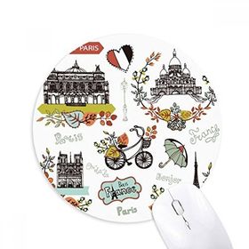 Dıythinker Sonbahar Eyfel Paris Fransa Grafiti Baskılı Yuvarlak Kaymaz Kauçuk Mouse Pad
