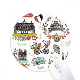 Dıythinker Sonbahar Eyfel Paris Fransa Grafiti Baskılı Yuvarlak Kaymaz Kauçuk Mouse Pad