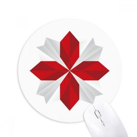 Dıythinker Soyut Noel Origami Çiçek Desenli Baskılı Yuvarlak Kaymaz Kauçuk Mouse Pad