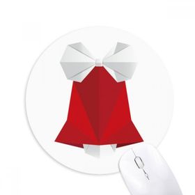Dıythinker Soyut Noel Origami Fiyonk Desenli Baskılı Yuvarlak Kaymaz Kauçuk Mouse Pad