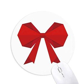 Dıythinker Soyut Noel Origami Fiyonk Desenli Baskılı Yuvarlak Kaymaz Kauçuk Mouse Pad