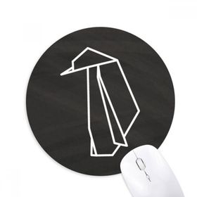 Dıythinker Soyut Origami Penguen Geometrik Şekilli Baskılı Yuvarlak Kaymaz Kauçuk Mouse Pad