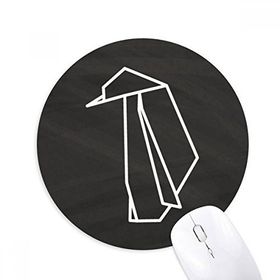Dıythinker Soyut Origami Penguen Geometrik Şekilli Baskılı Yuvarlak Kaymaz Kauçuk Mouse Pad