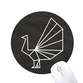 Dıythinker Soyut Origami Tavuskuşu Geometrik Şekilli Baskılı Yuvarlak Kaymaz Kauçuk Mouse Pad