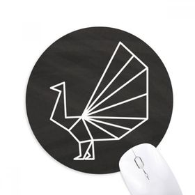 Dıythinker Soyut Origami Tavuskuşu Geometrik Şekilli Baskılı Yuvarlak Kaymaz Kauçuk Mouse Pad