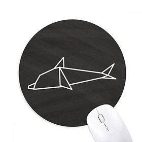 Dıythinker Soyut Origami Yunus Geometrik Şekilli Baskılı Yuvarlak Kaymaz Kauçuk Mouse Pad