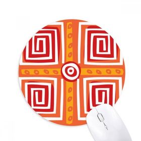 Dıythinker Spiral Kutular Meksika Totems Antik Uygarlık Baskılı Yuvarlak Kaymaz Kauçuk Mouse Pad