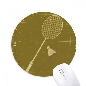 Dıythinker Spor Badminton İllüstrasyon Desen Baskılı Yuvarlak Kaymaz Kauçuk Mouse Pad