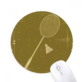 Dıythinker Spor Badminton İllüstrasyon Desen Baskılı Yuvarlak Kaymaz Kauçuk Mouse Pad