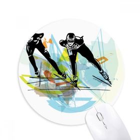 Dıythinker Spor Hızlı Paten Atletler Suluboya Baskılı Yuvarlak Kaymaz Kauçuk Mouse Pad