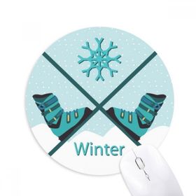 Dıythinker Spor Kayak Botları Suluboya Desenli Baskılı Yuvarlak Kaymaz Kauçuk Mouse Pad