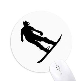 Dıythinker Spor Kayak Tahtası Kayakcusu Baskılı Yuvarlak Kaymaz Kauçuk Mouse Pad