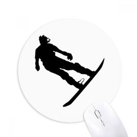 Dıythinker Spor Kayak Tahtası Kayakcusu Baskılı Yuvarlak Kaymaz Kauçuk Mouse Pad