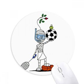 Dıythinker Spor Mumya Horus Futbol Topları Baskılı Yuvarlak Kaymaz Kauçuk Mouse Pad