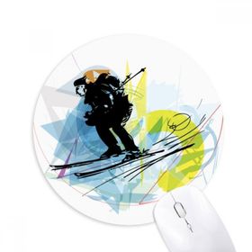 Dıythinker Spor Sporcular Kayak Spor Suluboya Çizimi Baskılı Yuvarlak Kaymaz Kauçuk Mouse Pad