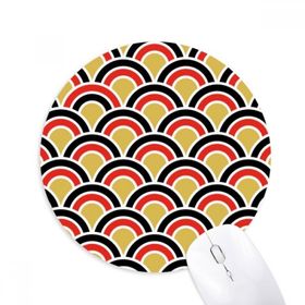 Dıythinker Squama Kırmızı Altın Siyah Desenli Baskılı Yuvarlak Kaymaz Kauçuk Mouse Pad