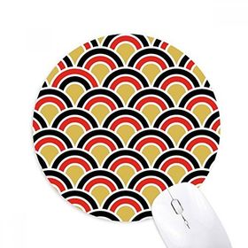 Dıythinker Squama Kırmızı Altın Siyah Desenli Baskılı Yuvarlak Kaymaz Kauçuk Mouse Pad