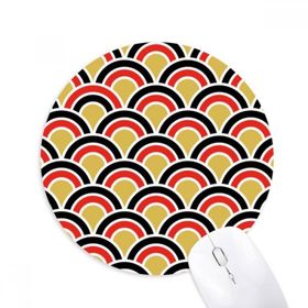 Dıythinker Squama Kırmızı Altın Siyah Desenli Baskılı Yuvarlak Kaymaz Kauçuk Mouse Pad